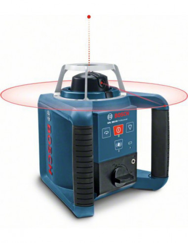 Set nivela laser rotativa, 60m, receptor 300m, precizie 0.1 mm/m Bosch GRL 300 HV+LR1+RC1+WM4